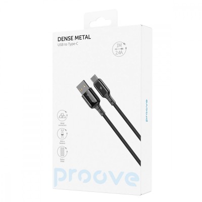 Кабель Proove Dense Metal Type-C 2.4A (1m) (CCDM20001201) Black