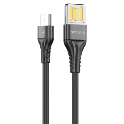 Кабель Proove Double Way Silicone Micro USB 2.4A (1m) (CCDS20001301) Black