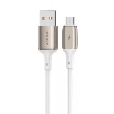 Кабель Proove Flex Metal Micro USB 2.4A (1m) (CCFM20001302) White