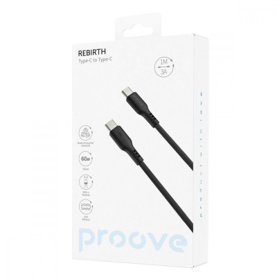 Кабель Proove Rebirth Type-C To Type-С 60W (1m) (CCRE60002201) Black