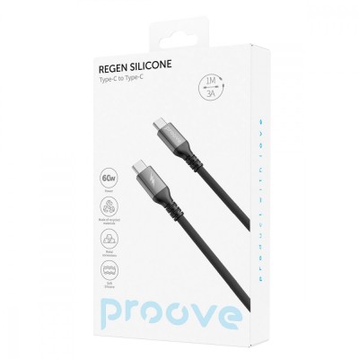 Кабель Proove ReGen Silicone Type-C To Type-C 60W (1M) (CCRS60002201) Black