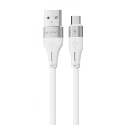 Кабель Proove Soft Silicone Micro USB 2.4A (1m) (CCSO20001302) white