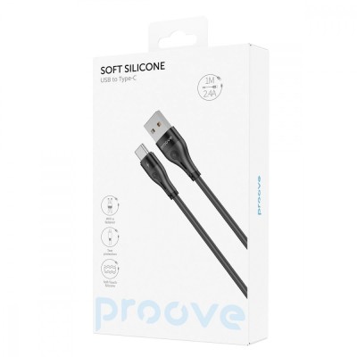 Кабель Proove Soft Silicone Type-C 2.4A (1m) (CCSO20001201) Black
