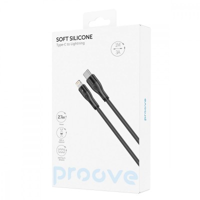 Кабель Proove Soft Silicone Type-C To Lightning 27W (1m) (CCSO27002101) Black