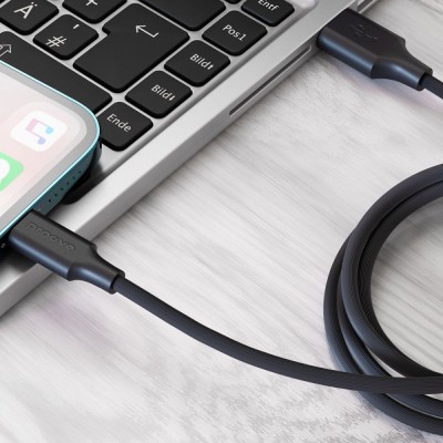 Кабель Proove Striped Silicone Lightning (1M) (CCSS00001101) Black