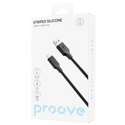 Кабель Proove Striped Silicone Lightning (1M) (CCSS00001102) White