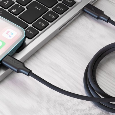 Кабель Proove Striped Silicone Type-C to Lightning (1M) (CCSS00002101) Black