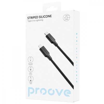 Кабель Proove Striped Silicone Type-C to Lightning (1M) (CCSS00002102) White