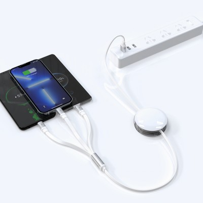 Кабель Proove Triple Sync 3 In1 Type-C + Micro USB + Lightning (1.2m) (CCTS20001502) White