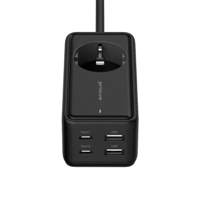 Мережевий фільтр Proove Power Strip Homester PD-03 1AC 65W (2 Type-C + 2USB) (PSP165220001) Black