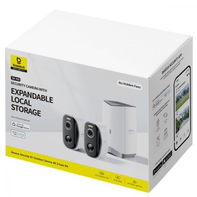 Набір камер Baseus Security 2K N1 Plus Outdoor (2pcs) (S0TY002132) White