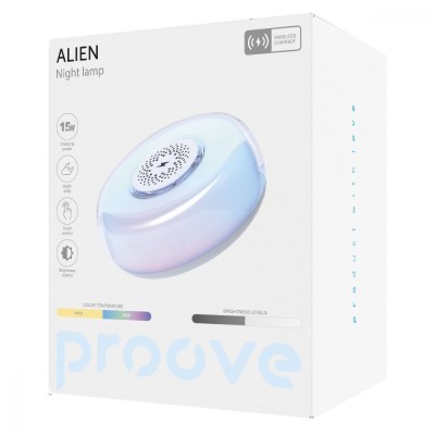 Нічник із Бездротовою Зарядкою Proove Alien (PLAR05002001) White