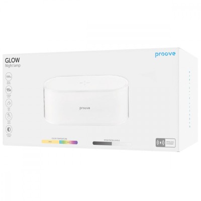 Нічник із Бездротовою Зарядкою Proove Glow 1200mAh (PLPG00102002) White