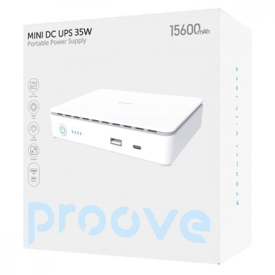 Портативне джерело безперебійного живлення Proove Mini DC UPS 35W 15600mAh white