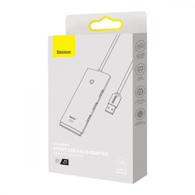 HUB Baseus Lite Series 4-in-1 Black (USB-A To USB 3.0*4) (0.25m) (WKQX030001)