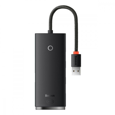 HUB Baseus Lite Series 4-in-1 Black (USB-A To USB 3.0*4) (0.25m) (WKQX030001)