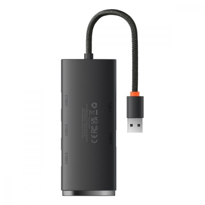 HUB Baseus Lite Series 4-in-1 Black (USB-A To USB 3.0*4) (0.25m) (WKQX030001)