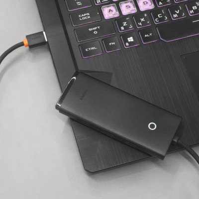 HUB Baseus Lite Series 4-in-1 Black (USB-A To USB 3.0*4) (0.25m) (WKQX030001)