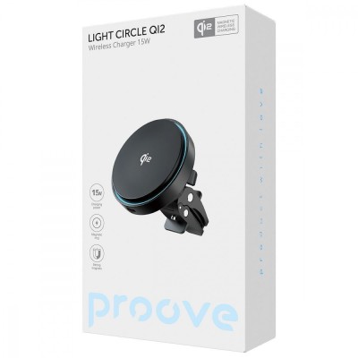 Автомобільний тримач З бездротовою зарядкою Light Circle Qi2 15W (WHLC15010002) Metal Gray