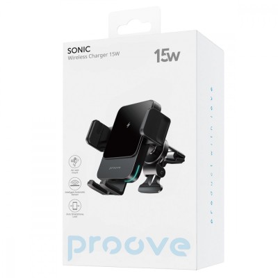 Автомобільний тримач З бездротовою зарядкою Proove Sonic 15W (WHSN15002001) Metal Gray