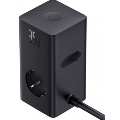 Зарядний Пристрій Baseus Power Combo Cube Power Strip 3xAC+2xUSB+2xType-C 30W (1.5m) (E00023606113-00) Black