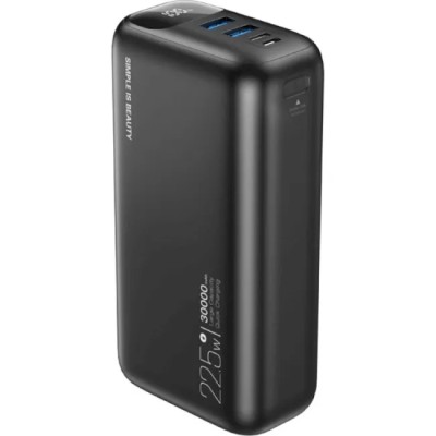 зовн. акум. XO PR200 - 30000 mAh PD20W + QC22.5W (Чорний)