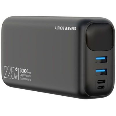 зовн. акум. XO PR200 - 30000 mAh PD20W + QC22.5W (Чорний)