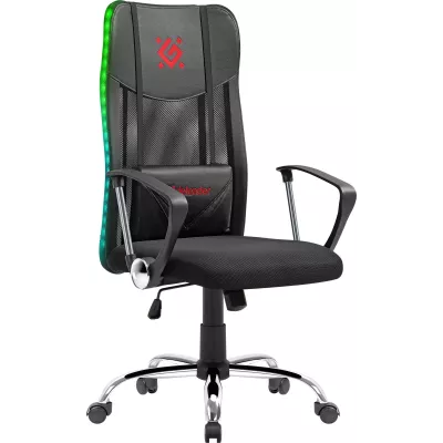 ігр. крісло DEFENDER (64335) Totem Чорний, підсвічування,сітка