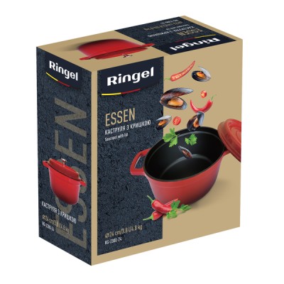Каструля RINGEL Essen 22 см (2.9 л) з кришкою (RG-2300-22) Каструля RINGEL Essen 22 см (2.9 л) з кришкою (RG-2300-22)