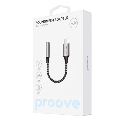 Перехідник AUX Proove SoundMesh Type-C to 3.5mm (ACSM00005201) Gray