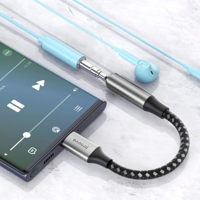 Перехідник AUX Proove SoundMesh Type-C to 3.5mm (ACSM00005201) Gray