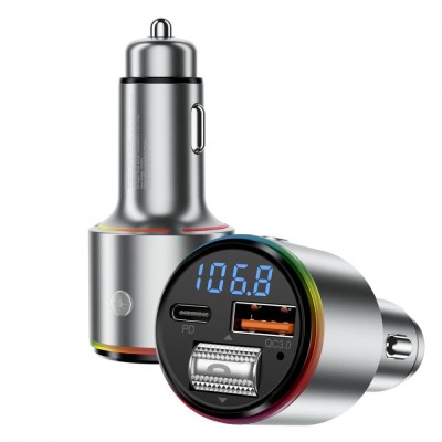АЗП Proove FM Launcher Power Drive 30W (PD+QC3.0) Type-C+USB+AUX (FMPD30110006) silver