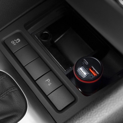 АЗП Proove FM Launcher Power Drive 30W (PD+QC3.0) Type-C+USB+AUX (FMPD30110006) silver