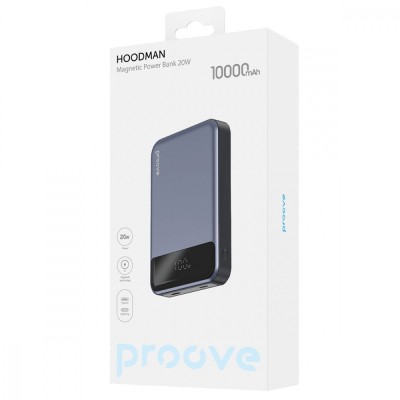 Портативна батарея Proove 10000mAh 20W Hoodman Magnetic (PBH120010003) Grey