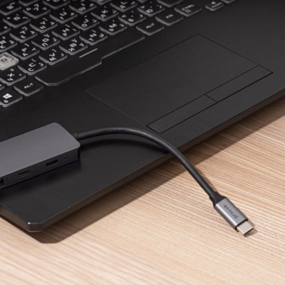 Type-C-Хаб Proove Iron Link 7 in 1 (2*Type-C + 2*USB3.0 + HDMI + SD/TF) (HBIL00222004) Silver
