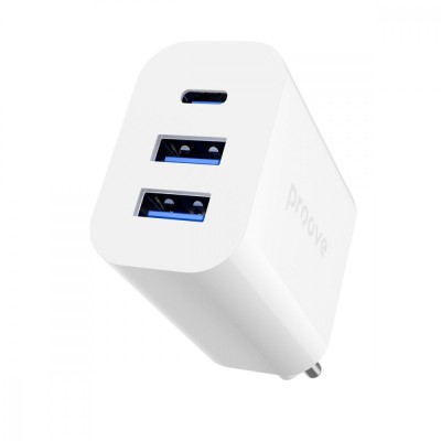 Зарядний Пристрій Proove Rapid 30W (2 USB + Type-C) (WCRP30210002) White