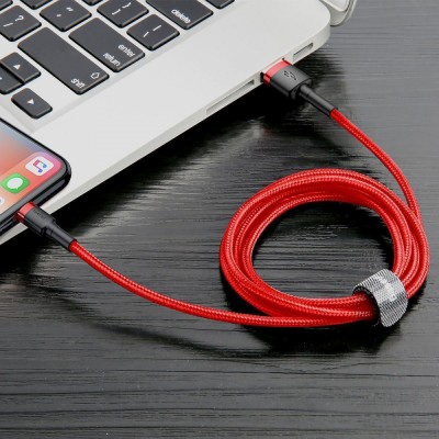 Кабель Baseus Cafule USB кабель USB For iP 2A 3м (CALKLF-R91) Red+Black