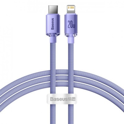 Кабель Baseus Crystal Shine Series Fast Charging Data USB кабель Type-C To IP 20W 1.2m (CAJY000205) Purple Кабель Baseus Crystal Shine Series Fast Charging Data USB кабель Type-C To IP 20W 1.2m (CAJY000205) Purple