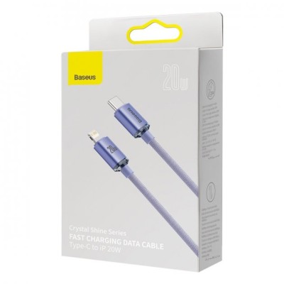Кабель Baseus Crystal Shine Series Fast Charging Data USB кабель Type-C To IP 20W 1.2m (CAJY000205) Purple Кабель Baseus Crystal Shine Series Fast Charging Data USB кабель Type-C To IP 20W 1.2m (CAJY000205) Purple