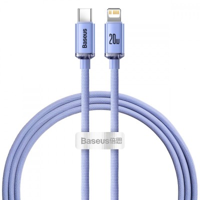 Кабель Baseus Crystal Shine Series Fast Charging Data USB кабель Type-C To IP 20W 1.2m (CAJY000205) Purple Кабель Baseus Crystal Shine Series Fast Charging Data USB кабель Type-C To IP 20W 1.2m (CAJY000205) Purple