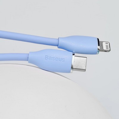Кабель Baseus Jelly Liquid Silica Gel Fast Charging Data USB кабель Type-C to Lightning 20W 1.2m (CAGD020001) Black