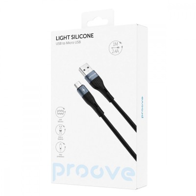 Кабель Proove Light Silicone Micro USB 2.4A (1m) (CCLC20001302) White