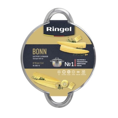 Каструля RINGEL Bonn Каструля 18 см (2.6л) з кришкою (RG-2003-18) Каструля RINGEL Bonn Каструля 18 см (2.6л) з кришкою (RG-2003-18)
