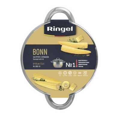Каструля RINGEL Bonn Каструля 20 см (3.6л) з кришкою (RG-2003-20) Каструля RINGEL Bonn Каструля 20 см (3.6л) з кришкою (RG-2003-20)