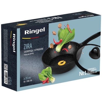 Сковорода RINGEL Zira глибока з кришкою 20 см (RG-11006-20h) Сковорода RINGEL Zira глибока з кришкою 20 см (RG-11006-20h)