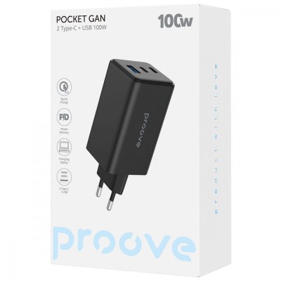 Зарядний Пристрій Proove Pocket GaN 100W (2Type-C + USB) (WCPG10012202) White