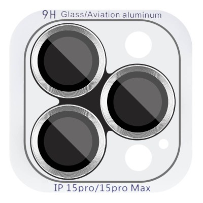 Захисне скло Metal Classic на камеру (в упак.) для Apple iPhone 15 Pro (6.1") / 15 Pro Max (6.7") Срібний / Silver Захисне скло Metal Classic на камеру (в упак.) для Apple iPhone 15 Pro (6.1") / 15 Pro Max (6.7") Срібний / Silver
