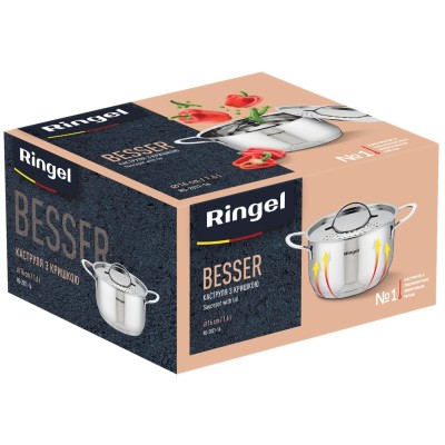 Каструля RINGEL Besser 16 см (1.6л) з кришкою нерж (RG-2021-16)