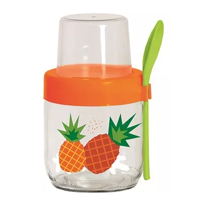 Банка HEREVIN Yoghurt з ложкою і контейнером MIX 0.425 л (131615-300)