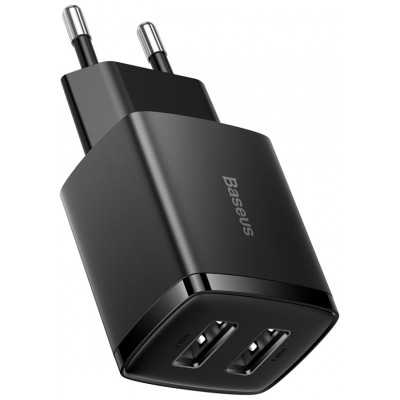 Зарядний Пристрій Baseus Compact Charger 2U 10.5W (CCXJ010201) Black Зарядний Пристрій Baseus Compact Charger 2U 10.5W (CCXJ010201) Black